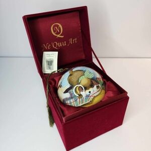 Ne'qwa Puppies Play Handblown Glass, Handpainted, Red Velvet Box Susan Wight